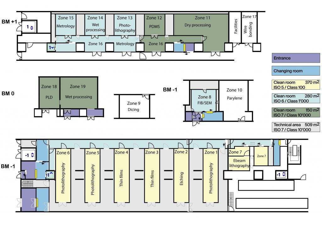 Map of the CMi cleanrooms